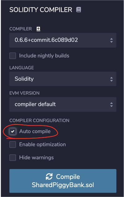 Enable auto compilation